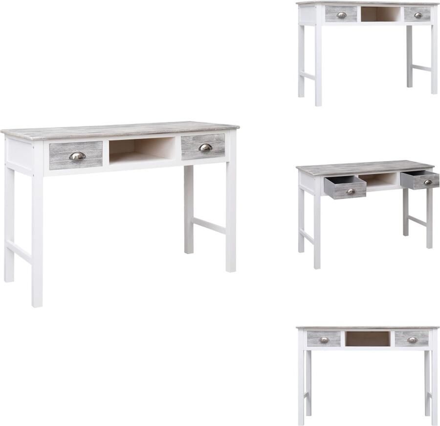 VidaXL Schrijftafel Schrijftafels Tafel Tafels Schrijftafel 110x45x76 cm hout grijs