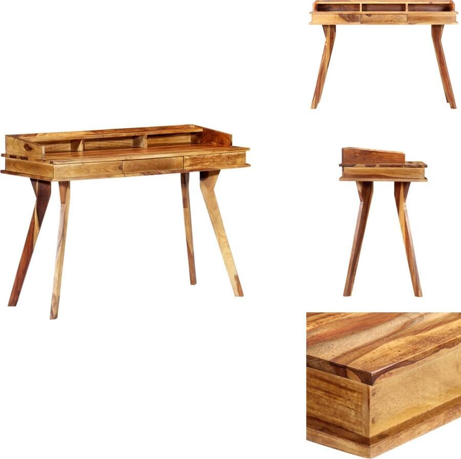 VidaXL Schrijftafel Schrijftafels Tafel Tafels Schrijftafel 115x50x85 cm massief sheeshamhout