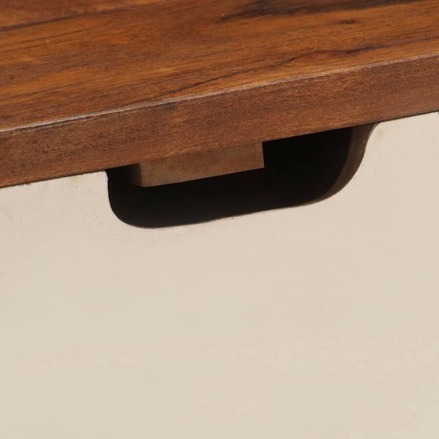 VidaXL Schrijftafel van massief acaciahout Schrijftafel Bureaus Houten Meubels Vintage Bureau Retro Decoratie Home Office Werkplek Studietafel Boekenkast Opslagoplossing - Foto 3