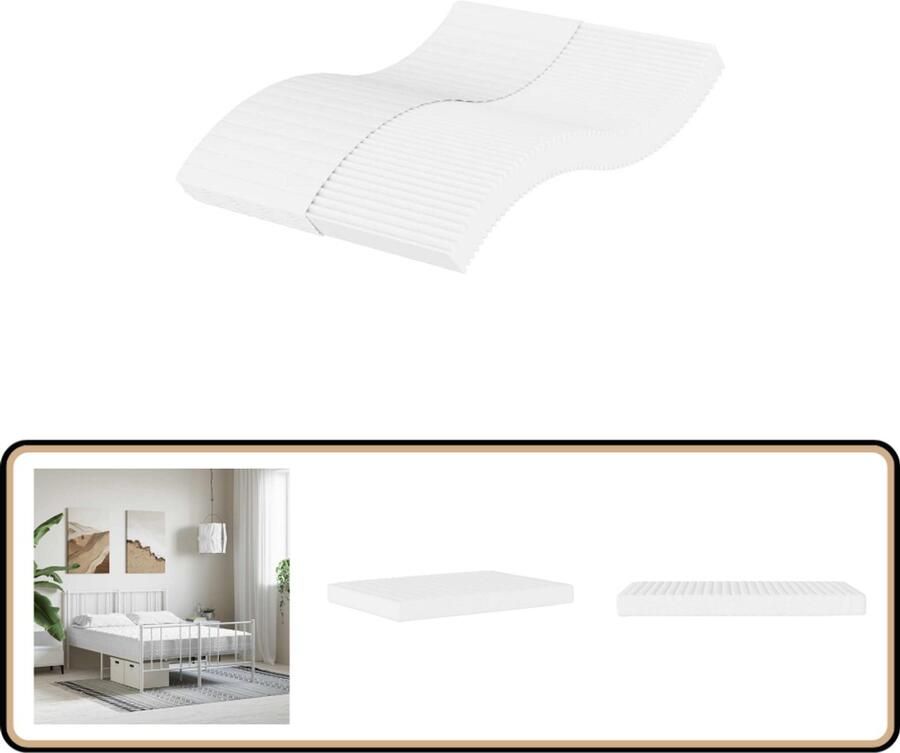 VidaXL Schuimmatras 120x220 cm H2 H3 Wit Schuimmatras Schuimmatrassen Matras Bedmatras