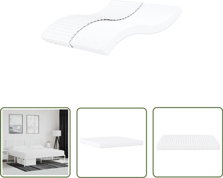 VidaXL Schuimmatras 200x200 cm Wit H2 H3 Hardheid Schuimmatras Matras Kopen Zweethoudend Matras Topper Boxspring Dubbel Matras King Size Matras Orthopedisch Matras Ergonomische Matras