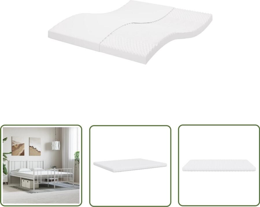 VidaXL Schuimmatras 7 Zones 180x200 cm Wit Schuimmatras Matras Tweepersoons Bed Boxspring Matras Nacht Rust Goede Nachtrust Ergonomisch Matras Zeven Zone Matras