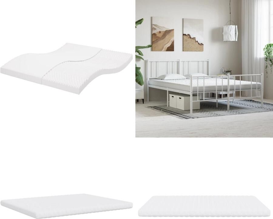 VidaXL Schuimmatras 7 zones hardheid 20 ILD 160x200 cm wit Schuimmatras Schuimmatrassen Matras Bedmatras