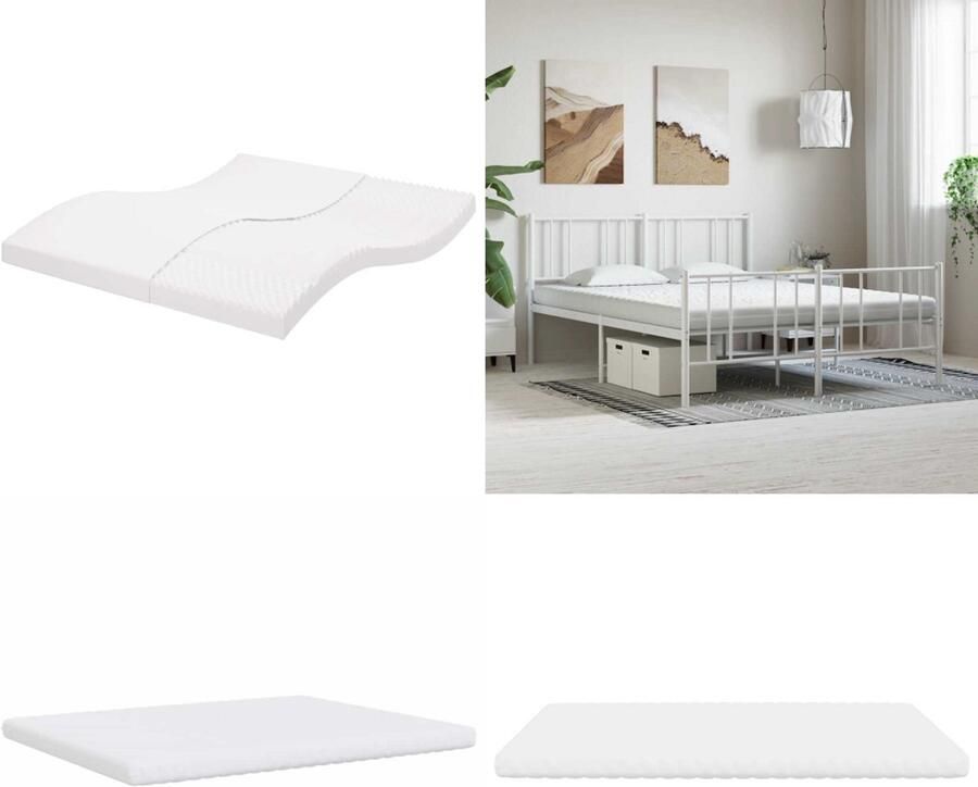 VidaXL Schuimmatras 7 zones hardheid 20 ILD 180x210 cm wit Schuimmatras Schuimmatrassen Matras Bedmatras