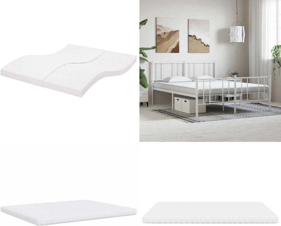 VidaXL Schuimmatras 7 zones hardheid 20 ILD 180x220 cm wit Schuimmatras Schuimmatrassen Matras Bedmatras