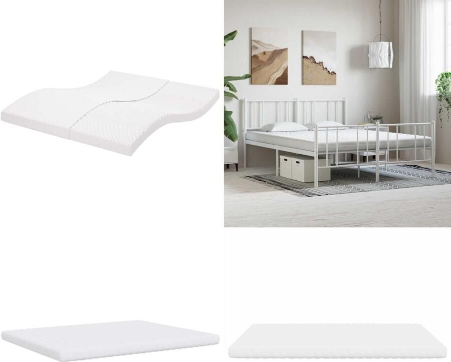 VidaXL Schuimmatras 7 zones hardheid 20 ILD 200x210 cm wit Schuimmatras Schuimmatrassen Matras Bedmatras