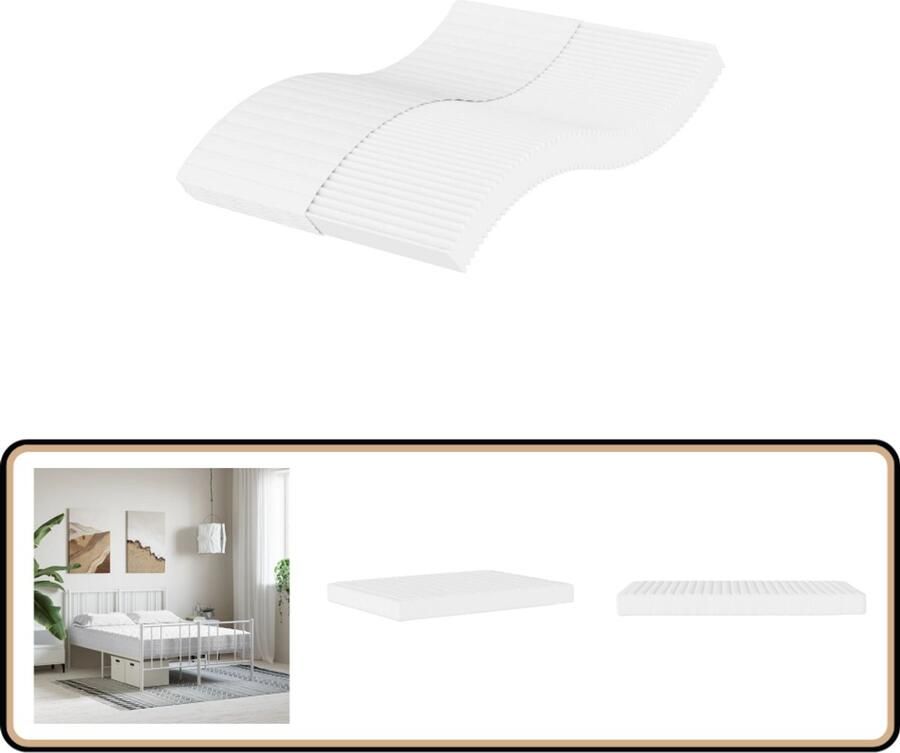 VidaXL Schuimmatras H2 H3 140x190 cm Wit Schuimmatras Matras Slaapcomfort Nacht Rust Traagschuim
