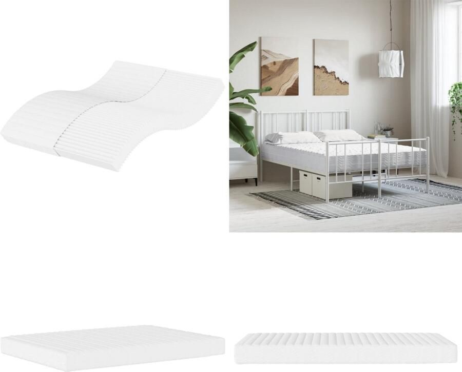 VidaXL Schuimmatras hardheid H2 H3 120x200 cm wit Schuimmatras Schuimmatrassen Matras Bedmatras