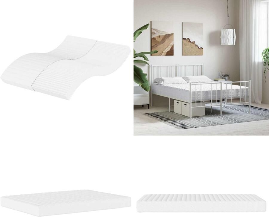 VidaXL Schuimmatras hardheid H2 H3 120x210 cm wit Schuimmatras Schuimmatrassen Matras Bedmatras