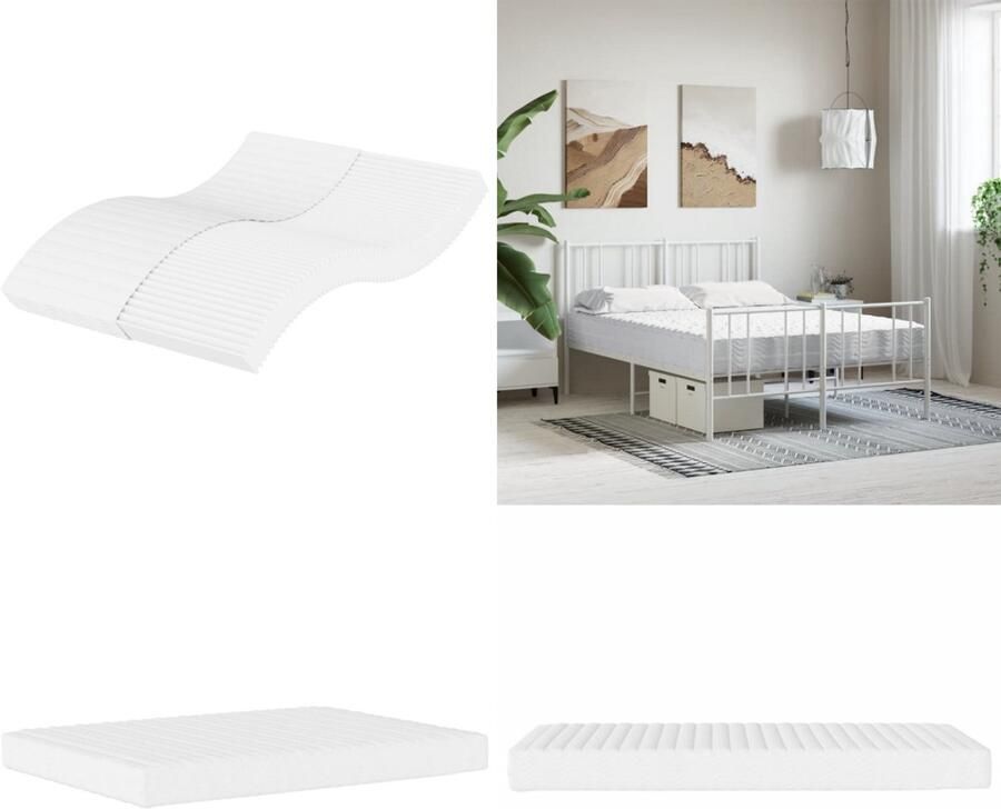 VidaXL Schuimmatras hardheid H2 H3 140x200 cm wit Schuimmatras Schuimmatrassen Matras Bedmatras