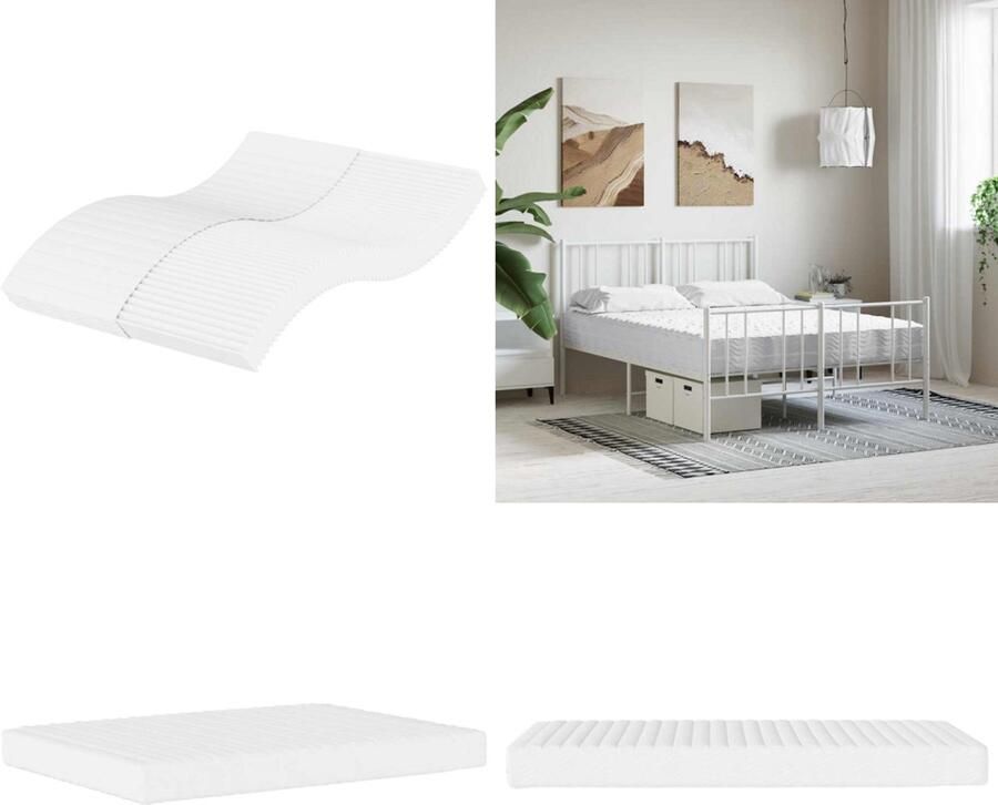 VidaXL Schuimmatras hardheid H2 H3 140x210 cm wit Schuimmatras Schuimmatrassen Matras Bedmatras