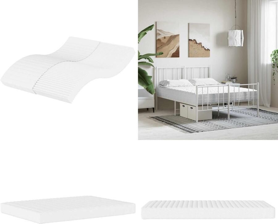 VidaXL Schuimmatras hardheid H2 H3 140x220 cm wit Schuimmatras Schuimmatrassen Matras Bedmatras