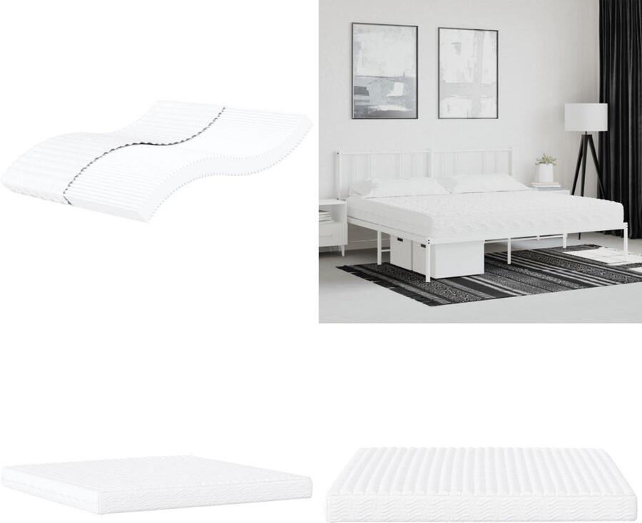 VidaXL Schuimmatras hardheid H2 H3 200x200 cm wit Schuimmatras Schuimmatrassen Matras Bedmatras
