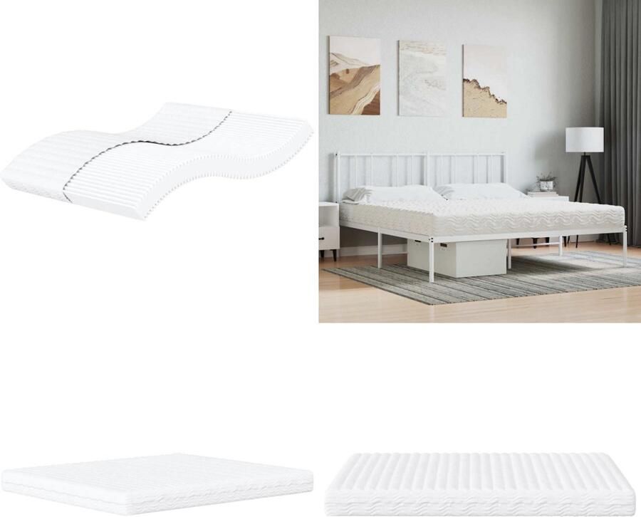 VidaXL Schuimmatras hardheid H2 H3 200x210 cm wit Schuimmatras Schuimmatrassen Matras Bedmatras