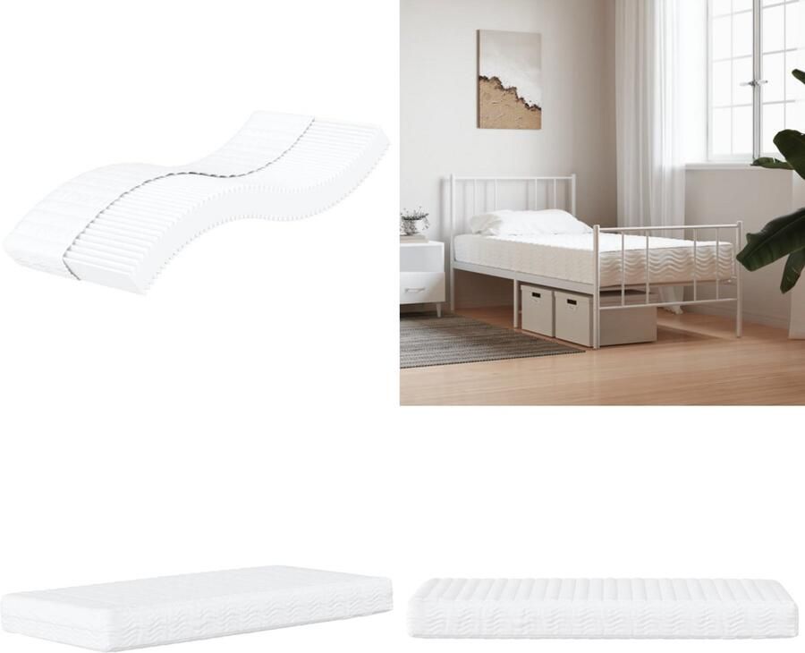VidaXL Schuimmatras hardheid H2 H3 80x200 cm wit Schuimmatras Schuimmatrassen Matras Bedmatras
