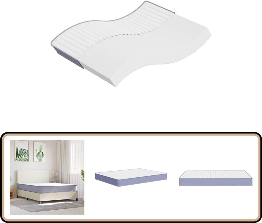 VidaXL Schuimmatras Middelzacht 160x200 cm Schuimmatras Schuimmatrassen Tweepersoonsmatras Foam Matras
