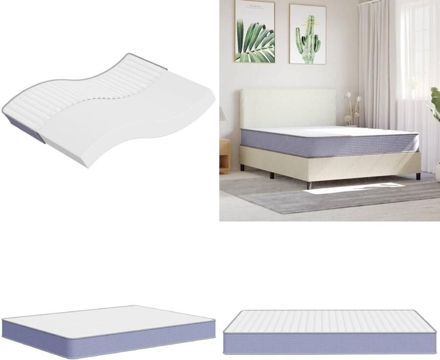 VidaXL Schuimmatras middelzacht 160x200 cm Schuimmatras Schuimmatrassen Tweepersoonsmatras Foam Matras