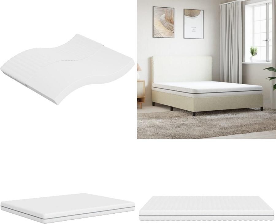 VidaXL Schuimmatras middelzacht 160x200 cm Schuimmatras Schuimmatrassen Tweepersoonsmatras Foam Matras