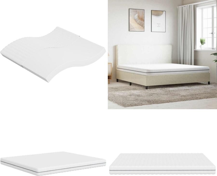 VidaXL Schuimmatras middelzacht 200x200 cm Schuimmatras Schuimmatrassen Tweepersoonsmatras Foam Matras - Foto 3