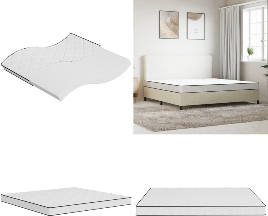 VidaXL Schuimmatras middelzacht 200x200 cm Schuimmatras Schuimmatrassen Tweepersoonsmatras Foam Matras