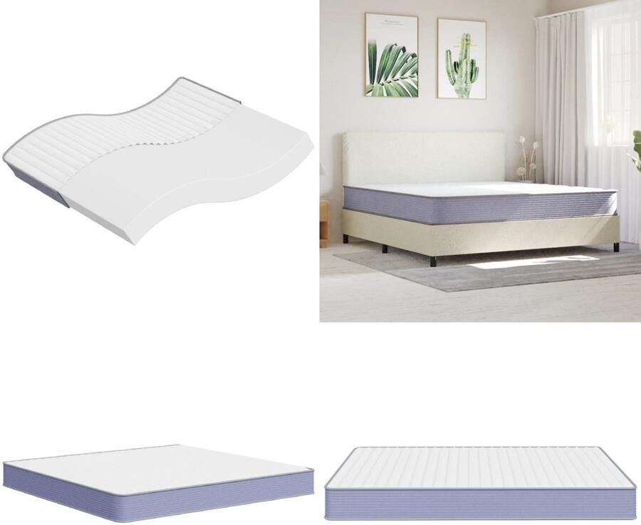 VidaXL Schuimmatras middelzacht 200x200 cm Schuimmatras Schuimmatrassen Tweepersoonsmatras Foam Matras