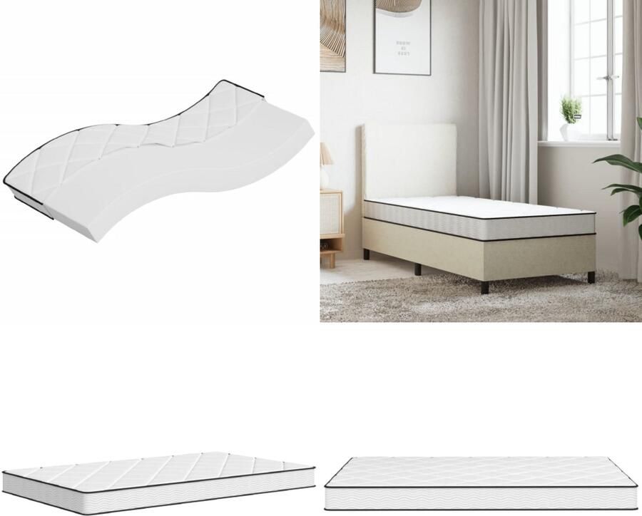 VidaXL Schuimmatras middelzacht 70x200 cm Schuimmatras Schuimmatrassen Eenpersoonsmatras Foam Matras