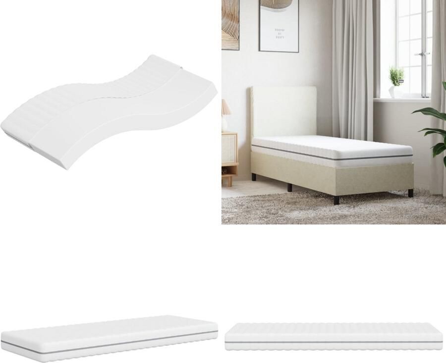 VidaXL Schuimmatras middelzacht 70x200 cm Schuimmatras Schuimmatrassen Eenpersoonsmatras Foam Matras