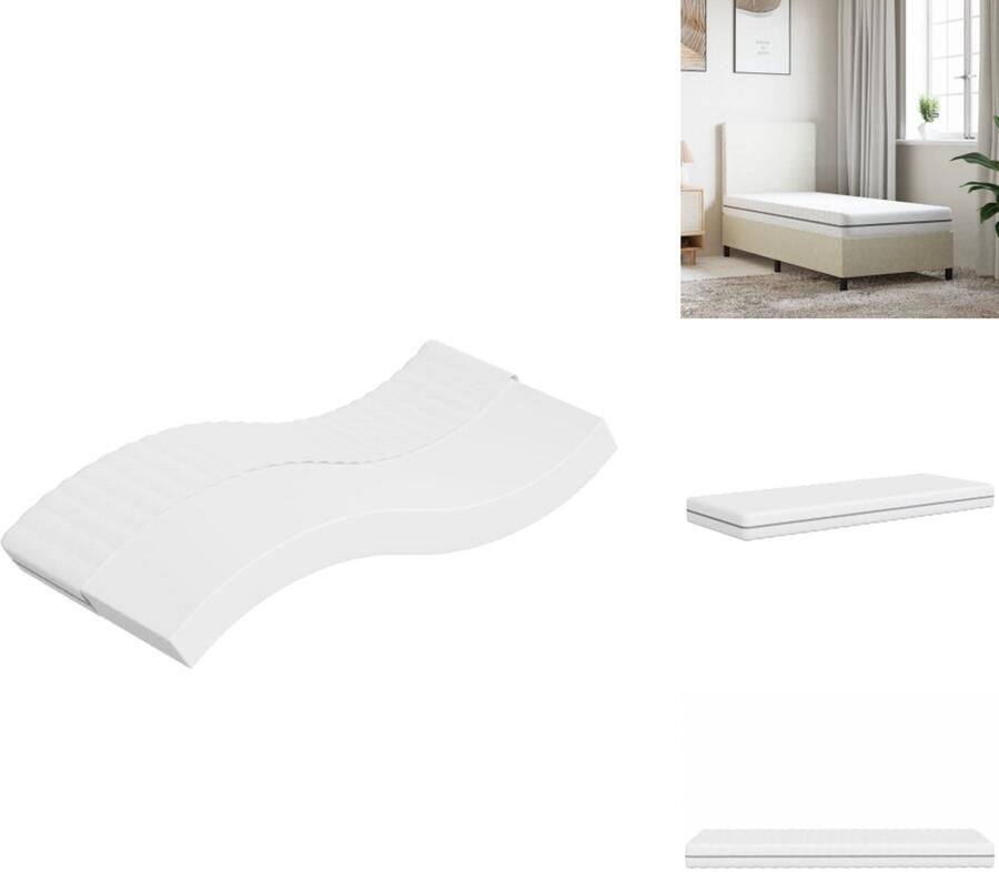 VidaXL Schuimmatras Schuimmatrassen Eenpersoonsmatras Foam Matras Schuimmatras middelzacht 90x190 cm Single Size