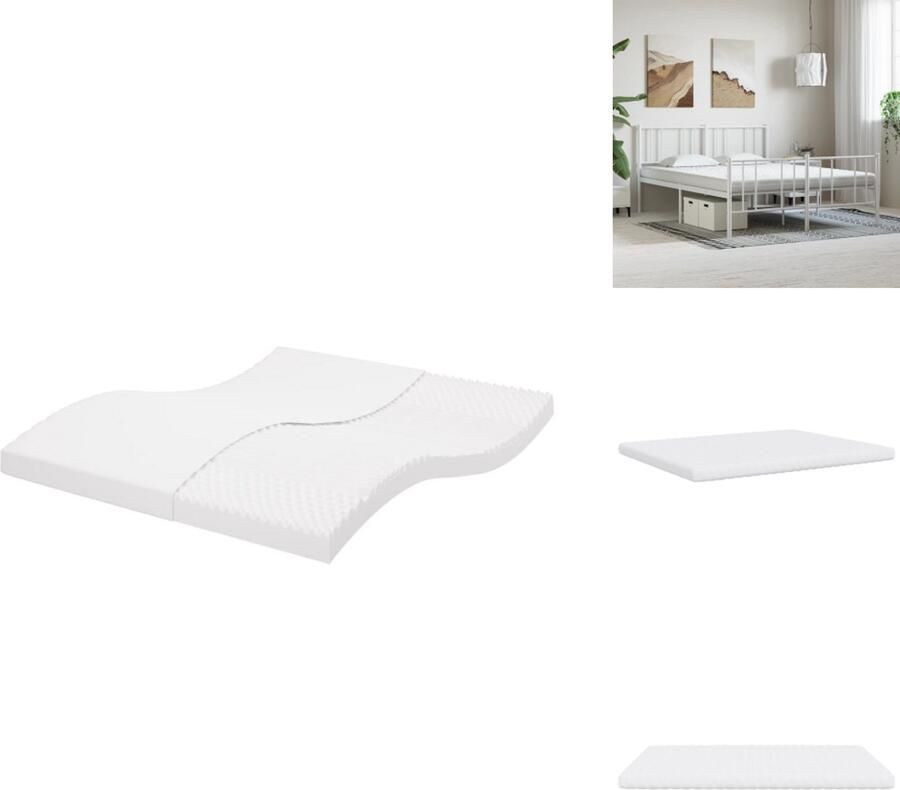 VidaXL Schuimmatras Schuimmatrassen Matras Bedmatras Schuimmatras 7 zones hardheid 20 ILD 180x200 cm wit