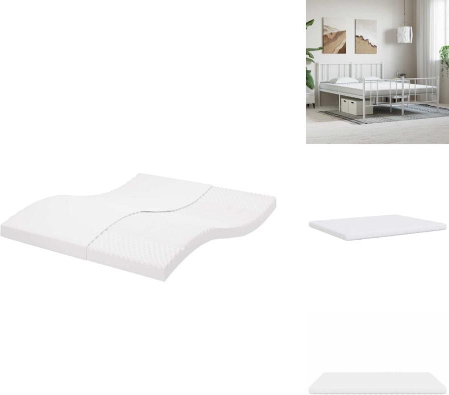VidaXL Schuimmatras Schuimmatrassen Matras Bedmatras Schuimmatras 7 zones hardheid 20 ILD 200x210 cm wit