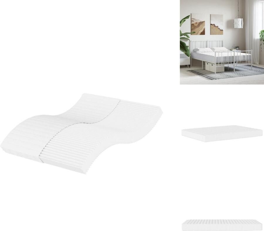 VidaXL Schuimmatras Schuimmatrassen Matras Bedmatras Schuimmatras hardheid H2 H3 120x200 cm wit