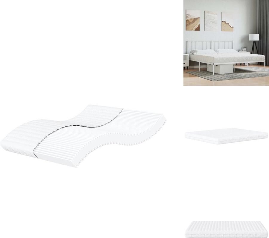 VidaXL Schuimmatras Schuimmatrassen Matras Bedmatras Schuimmatras hardheid H2 H3 160x210 cm wit