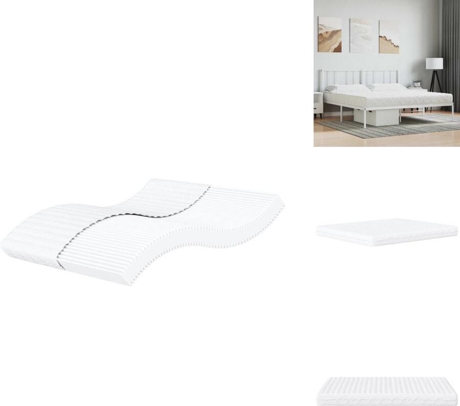 VidaXL Schuimmatras Schuimmatrassen Matras Bedmatras Schuimmatras hardheid H2 H3 160x220 cm wit