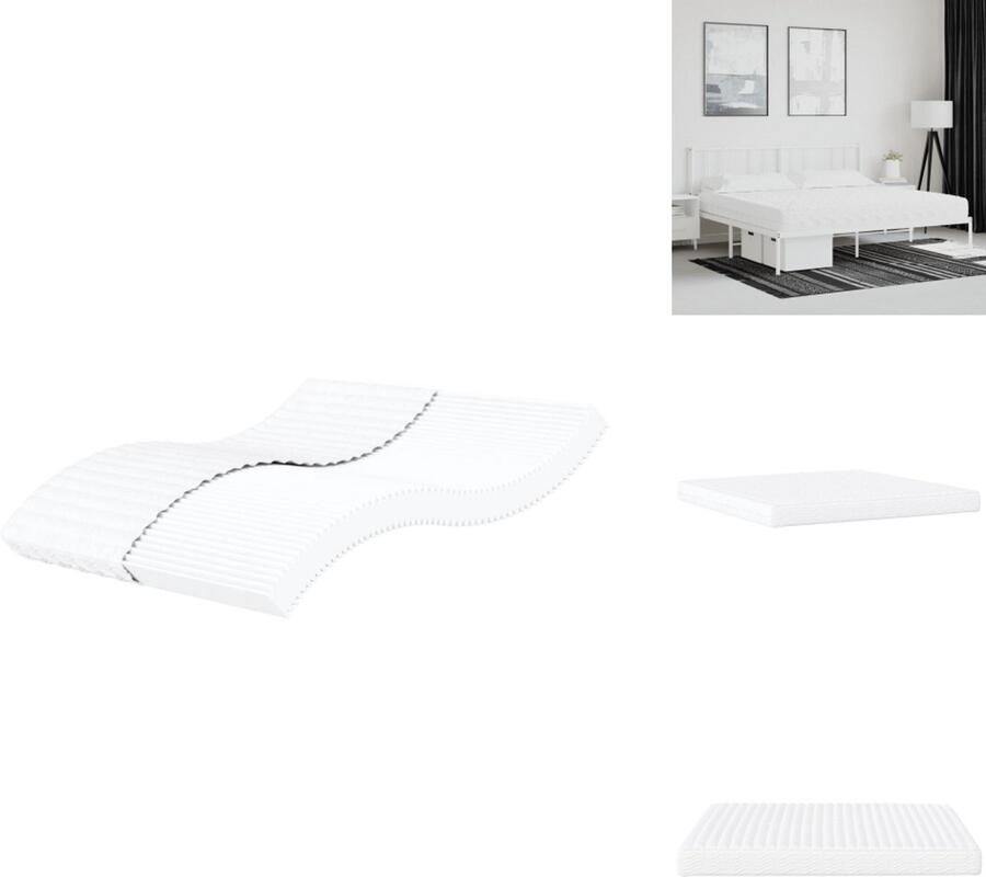 VidaXL Schuimmatras Schuimmatrassen Matras Bedmatras Schuimmatras hardheid H2 H3 200x200 cm wit