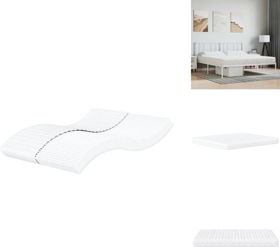 VidaXL Schuimmatras Schuimmatrassen Matras Bedmatras Schuimmatras hardheid H2 H3 200x210 cm wit