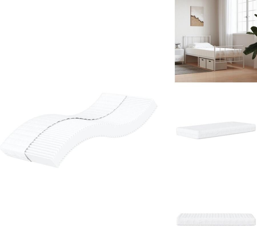 VidaXL Schuimmatras Schuimmatrassen Matras Bedmatras Schuimmatras hardheid H2 H3 80x200 cm wit