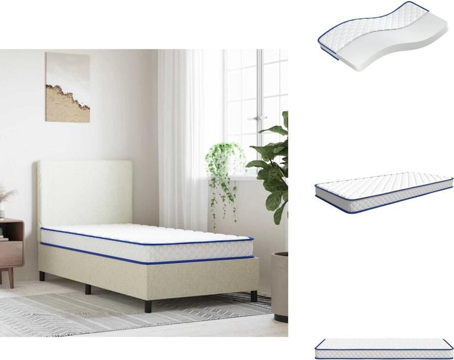 VidaXL Schuimmatras Schuimmatrassen Traagschuimmatras Matras Traagschuimmatras 100x200x17 cm wit