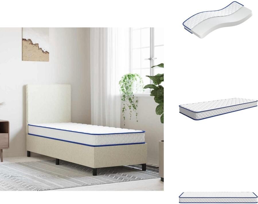 VidaXL Schuimmatras Schuimmatrassen Traagschuimmatras Matras Traagschuimmatras 80x200x17 cm wit