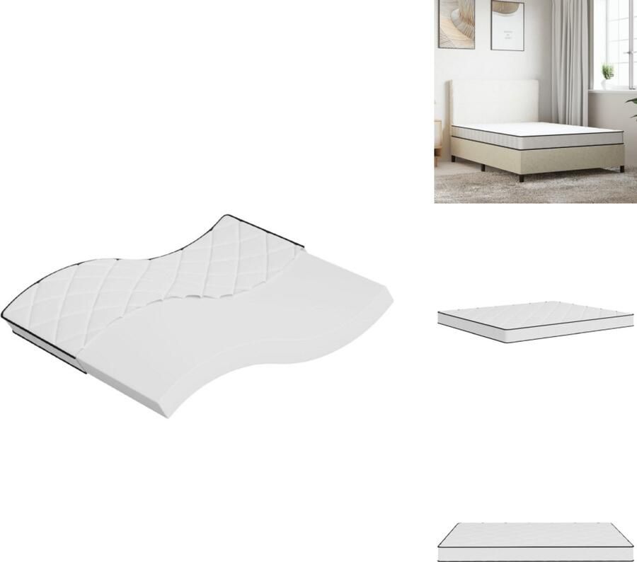 VidaXL Schuimmatras Schuimmatrassen Tweepersoonsmatras Foam Matras Schuimmatras middelzacht 160x200 cm