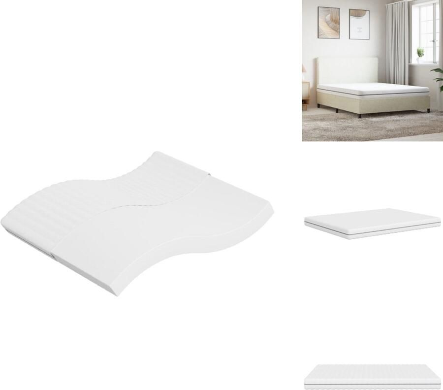 VidaXL Schuimmatras Schuimmatrassen Tweepersoonsmatras Foam Matras Schuimmatras middelzacht 160x200 cm - Foto 2
