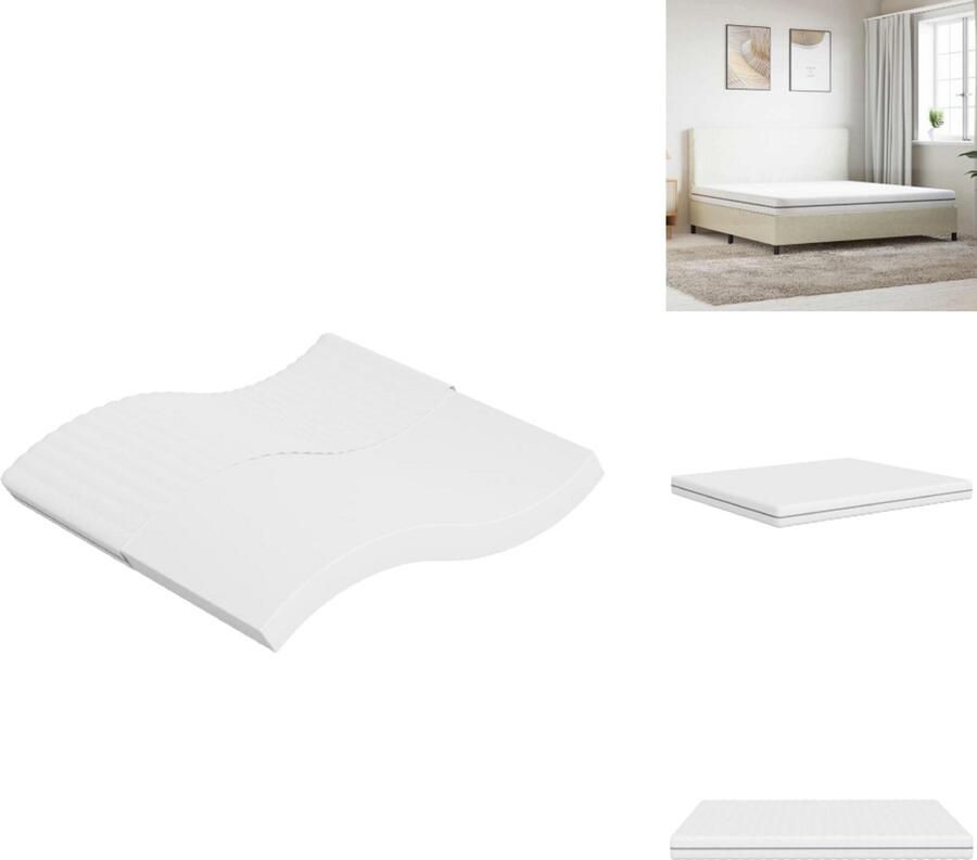 VidaXL Schuimmatras Schuimmatrassen Tweepersoonsmatras Foam Matras Schuimmatras middelzacht 200x200 cm - Foto 2