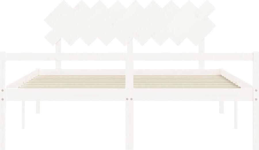 VidaXL Seniorenbed massief hout wit 180x200 cm Massief Hout Bed Seniors Bed Grenenhout Bed Boxspring Bed Tweepersoons Bed King Size Bed Wit Bed - Foto 3