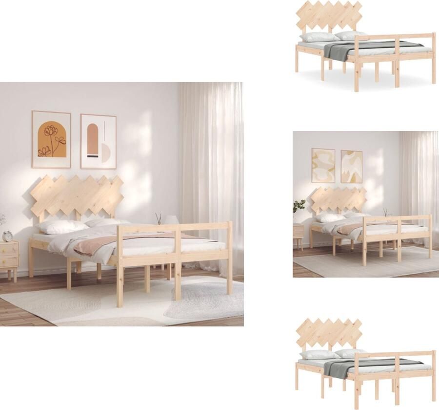 VidaXL Seniorenbed Seniorenbedden Senioren Bed Bedframe Seniorenbed met hoofdbord massief hout