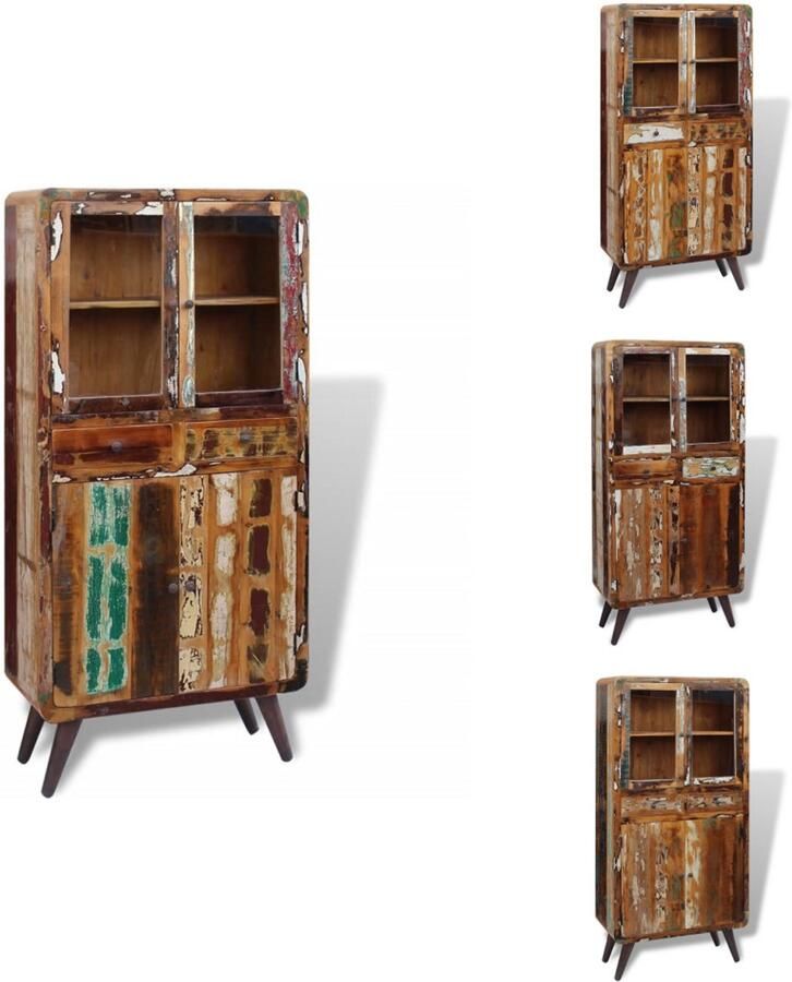 VidaXL Servieskast Servieskasten Houten Kast Houten Kasten Kast 90x40x190 cm massief gerecycled hout