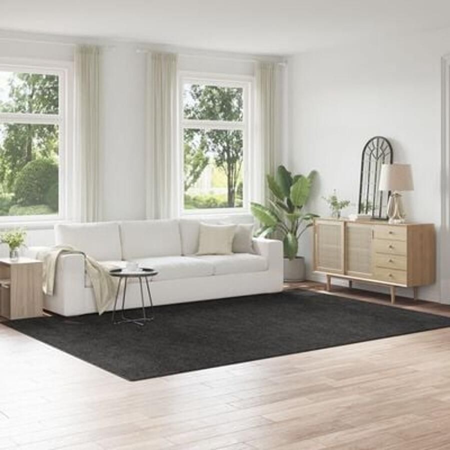 VidaXL Shaggy Tapijt met Latex Onderkant Donkergrijs 240x340 cm - Foto 2