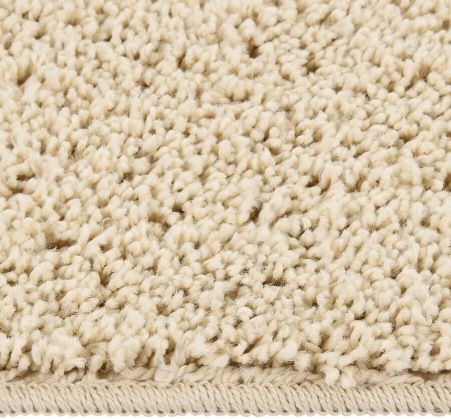 VidaXL Vloerkleed shaggy Anti-slip 140x200 cm Crème Vloerkleed Shaggv Kleed Crèmekleurig Vloerkleed Anti Slip Vloerkleed Woonkamer Vloerkleed Slaapkamer Vloerkleed Kunststof Vloerkleed