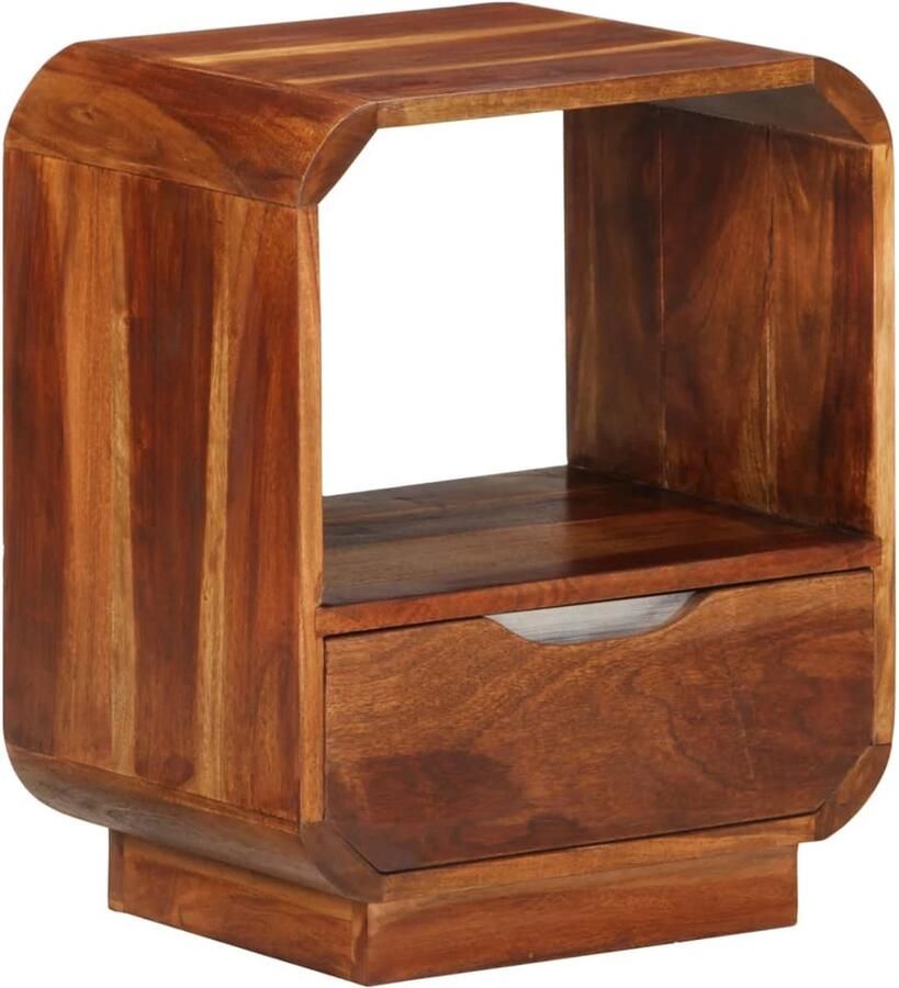 The Living Store Nachtkastjes met lade 2 st 40x30x50 cm massief sheeshamhout Nachtkastjes Sheeshamhouten Meubilair Salontafel Tv Tafel Side Table - Foto 1