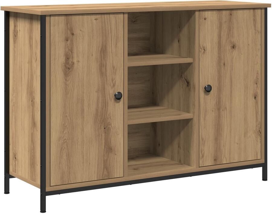 VidaXL Sideboard Artisan Eiken 100x35x70 cm Gefabriceerd Hout en Staal