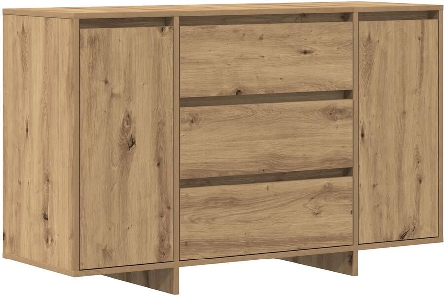 VidaXL Dressoir Artisan eiken Massief Eikenhout Artisan Eiken Dressoir