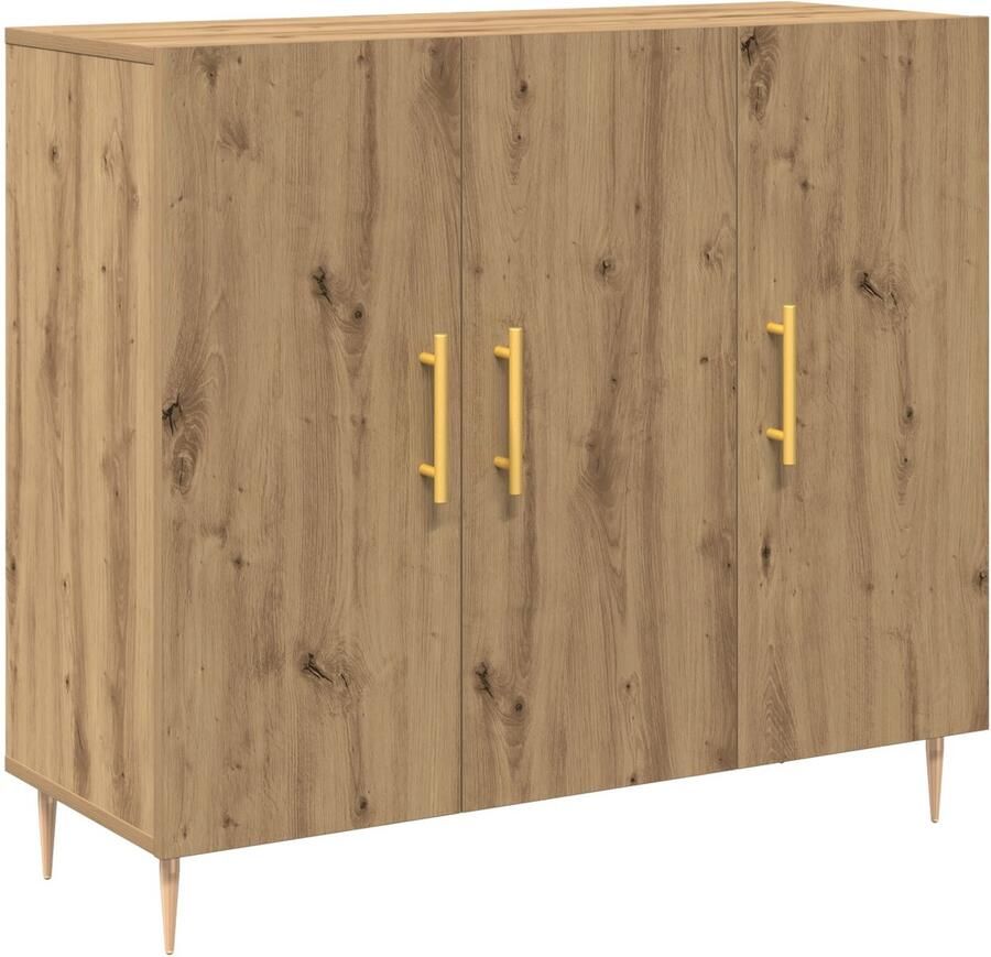 VidaXL Dressoir artisanaal eikenkleurig 90 x 34 x 80 cm Bewerkt hout - Foto 2